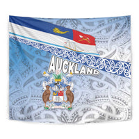 New Zealand Auckland Tapestry Auckland's Flag and Coat of Arms - Koru Art Maori Pattern LT03 - Polynesian Pride