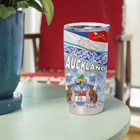 New Zealand Auckland Tumbler Cup Auckland's Flag and Coat of Arms - Koru Art Maori Pattern LT03 - Polynesian Pride