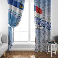 New Zealand Auckland Window Curtain Auckland's Flag and Coat of Arms - Koru Art Maori Pattern LT03 - Polynesian Pride