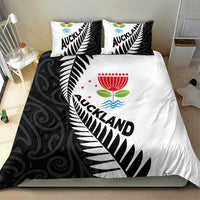 New Zealand Auckland Bedding Set Auckland's Emblem and Silver Ferns - Maori Art Tattoo LT03 - Polynesian Pride