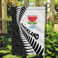 New Zealand Auckland Garden Flag Auckland's Emblem and Silver Ferns - Maori Art Tattoo LT03 Garden Flag Light Blue - Polynesian Pride
