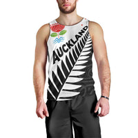 New Zealand Auckland Men Tank Top Auckland's Emblem and Silver Ferns - Maori Art Tattoo LT03 - Polynesian Pride