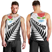 New Zealand Auckland Men Tank Top Auckland's Emblem and Silver Ferns - Maori Art Tattoo LT03 - Polynesian Pride
