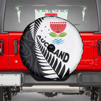New Zealand Auckland Spare Tire Cover Auckland's Emblem and Silver Ferns - Maori Art Tattoo LT03 - Polynesian Pride