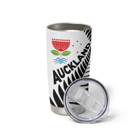 New Zealand Auckland Tumbler Cup Auckland's Emblem and Silver Ferns - Maori Art Tattoo LT03 - Polynesian Pride