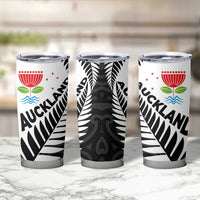 New Zealand Auckland Tumbler Cup Auckland's Emblem and Silver Ferns - Maori Art Tattoo LT03 - Polynesian Pride