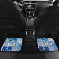 New Zealand Nelson Car Mats Nelson's Flag and Seal - Maori Art Tattoo LT03 Set 2pcs - Back White - Polynesian Pride