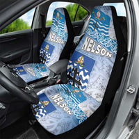 New Zealand Nelson Car Seat Cover Nelson's Flag and Seal - Maori Art Tattoo LT03 - Polynesian Pride