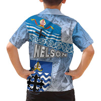 New Zealand Nelson Family Matching Long Sleeve Bodycon Dress and Hawaiian Shirt Nelson's Flag and Seal - Maori Art Tattoo LT03 - Polynesian Pride