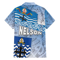 New Zealand Nelson Family Matching Off The Shoulder Long Sleeve Dress and Hawaiian Shirt Nelson's Flag and Seal - Maori Art Tattoo LT03 - Polynesian Pride