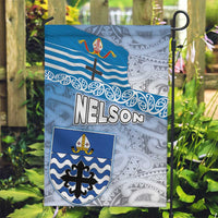 New Zealand Nelson Garden Flag Nelson's Flag and Seal - Maori Art Tattoo LT03 Garden Flag White - Polynesian Pride