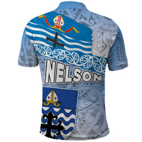 New Zealand Nelson Polo Shirt Nelson's Flag and Seal - Maori Art Tattoo LT03 - Polynesian Pride