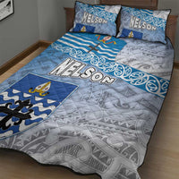 New Zealand Nelson Quilt Bed Set Nelson's Flag and Seal - Maori Art Tattoo LT03 - Polynesian Pride