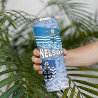 New Zealand Nelson Skinny Tumbler Nelson's Flag and Seal - Maori Art Tattoo LT03 - Polynesian Pride