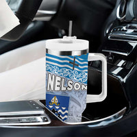 New Zealand Nelson Tumbler With Handle Nelson's Flag and Seal - Maori Art Tattoo LT03 - Polynesian Pride
