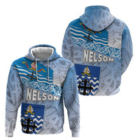 New Zealand Nelson Zip Hoodie Nelson's Flag and Seal - Maori Art Tattoo LT03 - Polynesian Pride