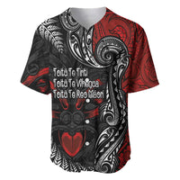 Aotearoa Toitu Te Tiriti Baseball Jersey New Zealand Honour the Treaty - Te Tiriti Is Us LT03 Red - Polynesian Pride