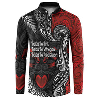 Aotearoa Toitu Te Tiriti Button Sweatshirt New Zealand Honour the Treaty - Te Tiriti Is Us LT03 Red - Polynesian Pride