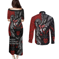 Aotearoa Toitu Te Tiriti Couples Matching Puletasi and Long Sleeve Button Shirt New Zealand Honour the Treaty - Te Tiriti Is Us LT03 - Polynesian Pride