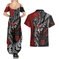 Aotearoa Toitu Te Tiriti Couples Matching Summer Maxi Dress and Hawaiian Shirt New Zealand Honour the Treaty - Te Tiriti Is Us LT03 - Polynesian Pride