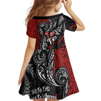 Aotearoa Toitu Te Tiriti Family Matching Off Shoulder Short Dress and Hawaiian Shirt New Zealand Honour the Treaty - Te Tiriti Is Us LT03 - Polynesian Pride