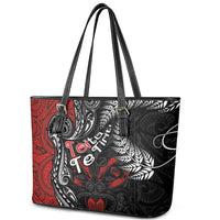 Aotearoa Toitu Te Tiriti Leather Tote Bag New Zealand Honour the Treaty - Te Tiriti Is Us LT03 - Polynesian Pride