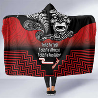 Aotearoa Toitu Te Tiriti Hooded Blanket New Zealand Honour the Treaty - Fight Together LT03 One Size Red - Polynesian Pride