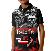 Aotearoa Toitu Te Tiriti Kid Polo Shirt New Zealand Honour the Treaty - Fight Together LT03 Kid Red - Polynesian Pride
