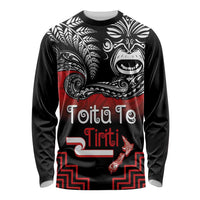 Aotearoa Toitu Te Tiriti Long Sleeve Shirt New Zealand Honour the Treaty - Fight Together LT03 Unisex Red - Polynesian Pride