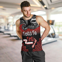 Aotearoa Toitu Te Tiriti Men Tank Top New Zealand Honour the Treaty - Fight Together LT03 Red - Polynesian Pride