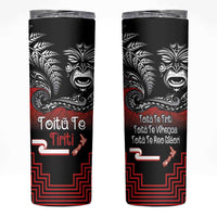 Aotearoa Toitu Te Tiriti Skinny Tumbler New Zealand Honour the Treaty - Fight Together LT03 Red - Polynesian Pride