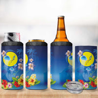Palau Jellyfish 4 in 1 Can Cooler Tumbler Ocean Heritage Tropical Plants - Polynesian Pride