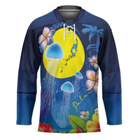 Palau Jellyfish Hockey Jersey Ocean Heritage Tropical Plants - Polynesian Pride