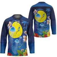 Palau Jellyfish Hockey Jersey Ocean Heritage Tropical Plants - Polynesian Pride