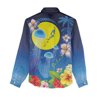Palau Jellyfish Women Casual Shirt Ocean Heritage Tropical Plants - Polynesian Pride
