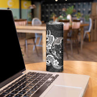 Hawaiian Manta Rays Skinny Tumbler Tribal Hibiscus Polynesian Tattoos Black Color LT03 - Polynesian Pride