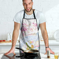 Hawaiian and Japanese Culture Together Apron Tribal Motifs with Lei and Japanese Sakura Pattern LT03 - Polynesian Pride