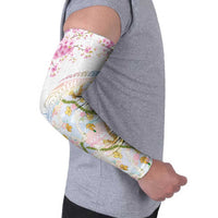 Hawaiian and Japanese Culture Together Arm Sleeves Tribal Motifs with Lei and Japanese Sakura Pattern LT03 - Polynesian Pride