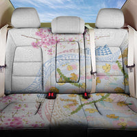 Hawaiian and Japanese Culture Together Back Car Seat Cover Tribal Motifs with Lei and Japanese Sakura Pattern LT03 One Size White - Polynesian Pride