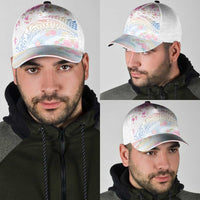 Hawaiian and Japanese Culture Together Classic Cap Tribal Motifs with Lei and Japanese Sakura Pattern LT03 - Polynesian Pride