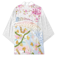 Hawaiian and Japanese Culture Together Kimono Tribal Motifs with Lei and Japanese Sakura Pattern LT03 - Polynesian Pride