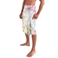 Hawaiian and Japanese Culture Together Lavalava Tribal Motifs with Lei and Japanese Sakura Pattern LT03 - Polynesian Pride