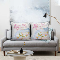 Hawaiian and Japanese Culture Together Pillow Cover Tribal Motifs with Lei and Japanese Sakura Pattern LT03 - Polynesian Pride