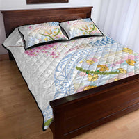 Hawaiian and Japanese Culture Together Quilt Bed Set Tribal Motifs with Lei and Japanese Sakura Pattern LT03 - Polynesian Pride