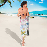 Hawaiian and Japanese Culture Together Sarong Tribal Motifs with Lei and Japanese Sakura Pattern LT03 - Polynesian Pride