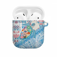 Hawaiian and Japanese Culture Together AirPods Case Tropical Honu with Japanese Elements Blue Color LT03 Blue - Polynesian Pride