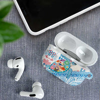 Hawaiian and Japanese Culture Together AirPods Case Tropical Honu with Japanese Elements Blue Color LT03 - Polynesian Pride