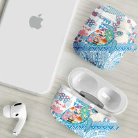 Hawaiian and Japanese Culture Together AirPods Case Tropical Honu with Japanese Elements Blue Color LT03 - Polynesian Pride