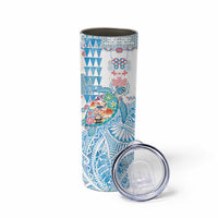 Hawaiian and Japanese Culture Together Skinny Tumbler Tropical Honu with Japanese Elements Blue Color LT03 - Polynesian Pride
