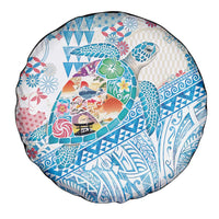 Hawaiian and Japanese Culture Together Spare Tire Cover Tropical Honu with Japanese Elements Blue Color LT03 - Polynesian Pride